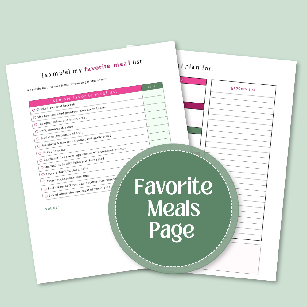 Weekly Meal Planner Printable | Meal Plan with Shopping List, Pantry & Fridge Inventory