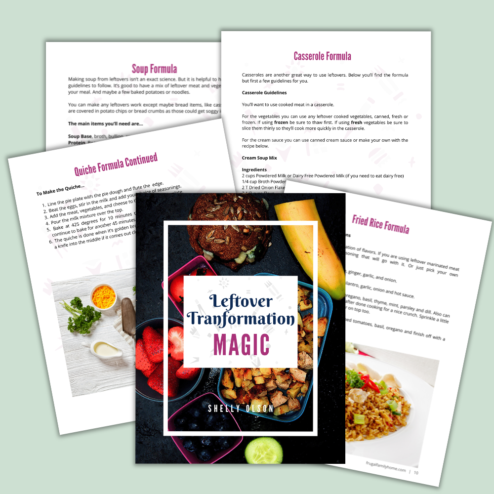 Leftover cookbook internal pages