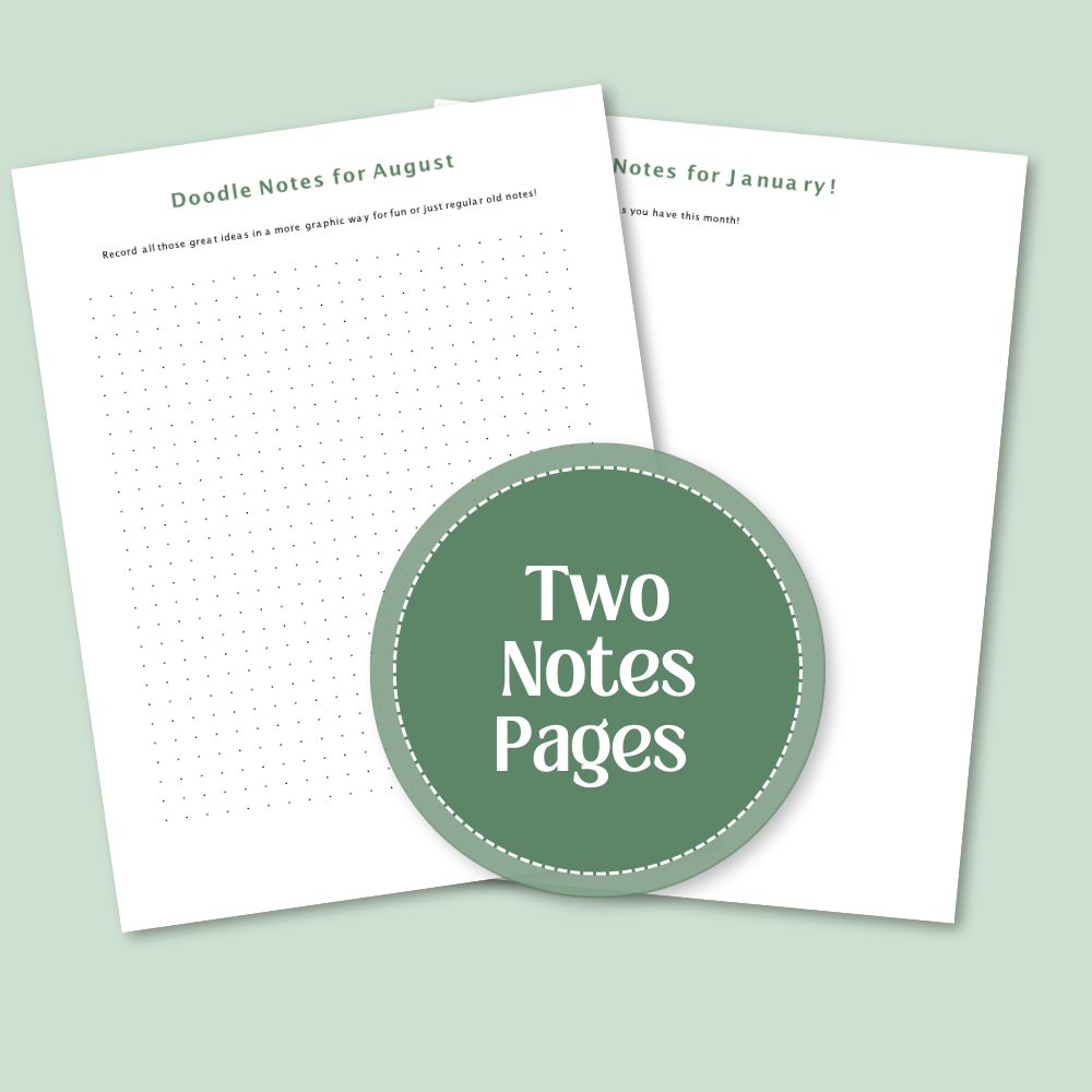 2025 Printable Calendar Pack | Minimalist Monthly Calendar + Notes Pages