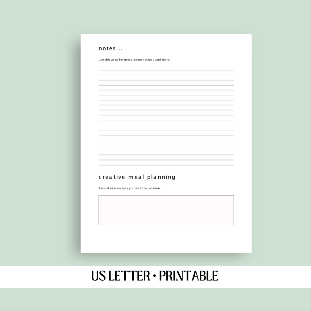 Weekly Meal Planner Printable | Meal Plan with Shopping List, Pantry & Fridge Inventory