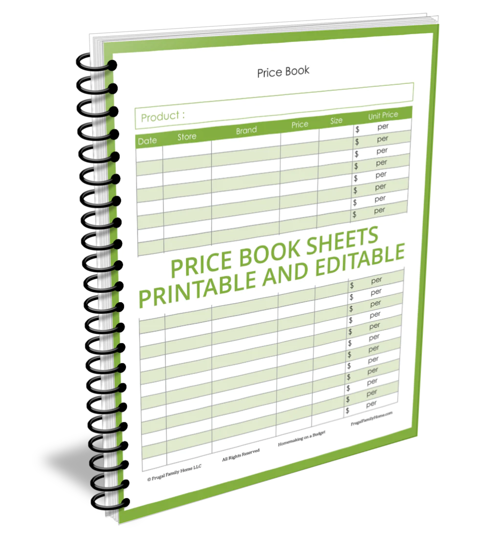 The printable and editable price book sheets to build your own price book.