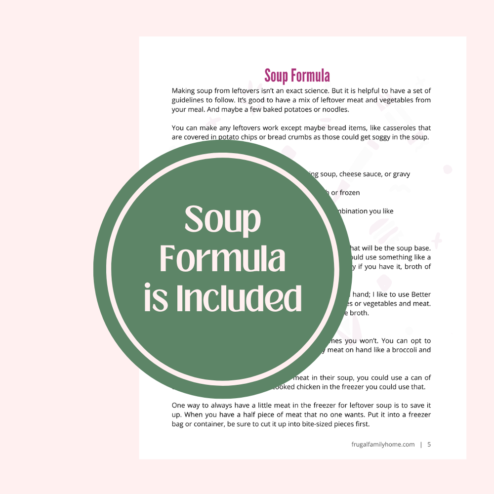 The soup formula is just one included in this cookbook.