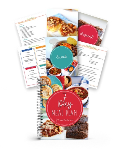 Some of the pages included in the 7 day meal plan. 