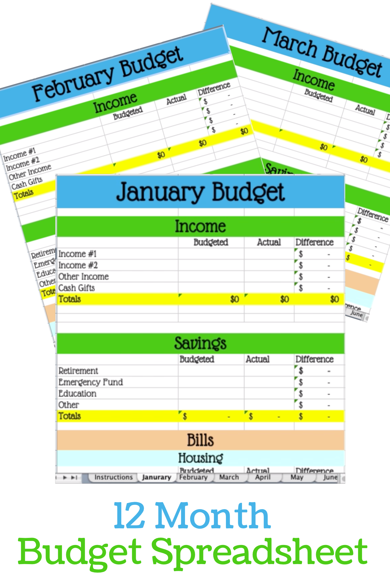 Excel budget spreadsheet